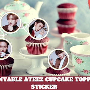 Printable Ateez Cupcake Topper, Ateez Sticker, Ateez Cake Topper, Ateez Birthday, Ateez Party