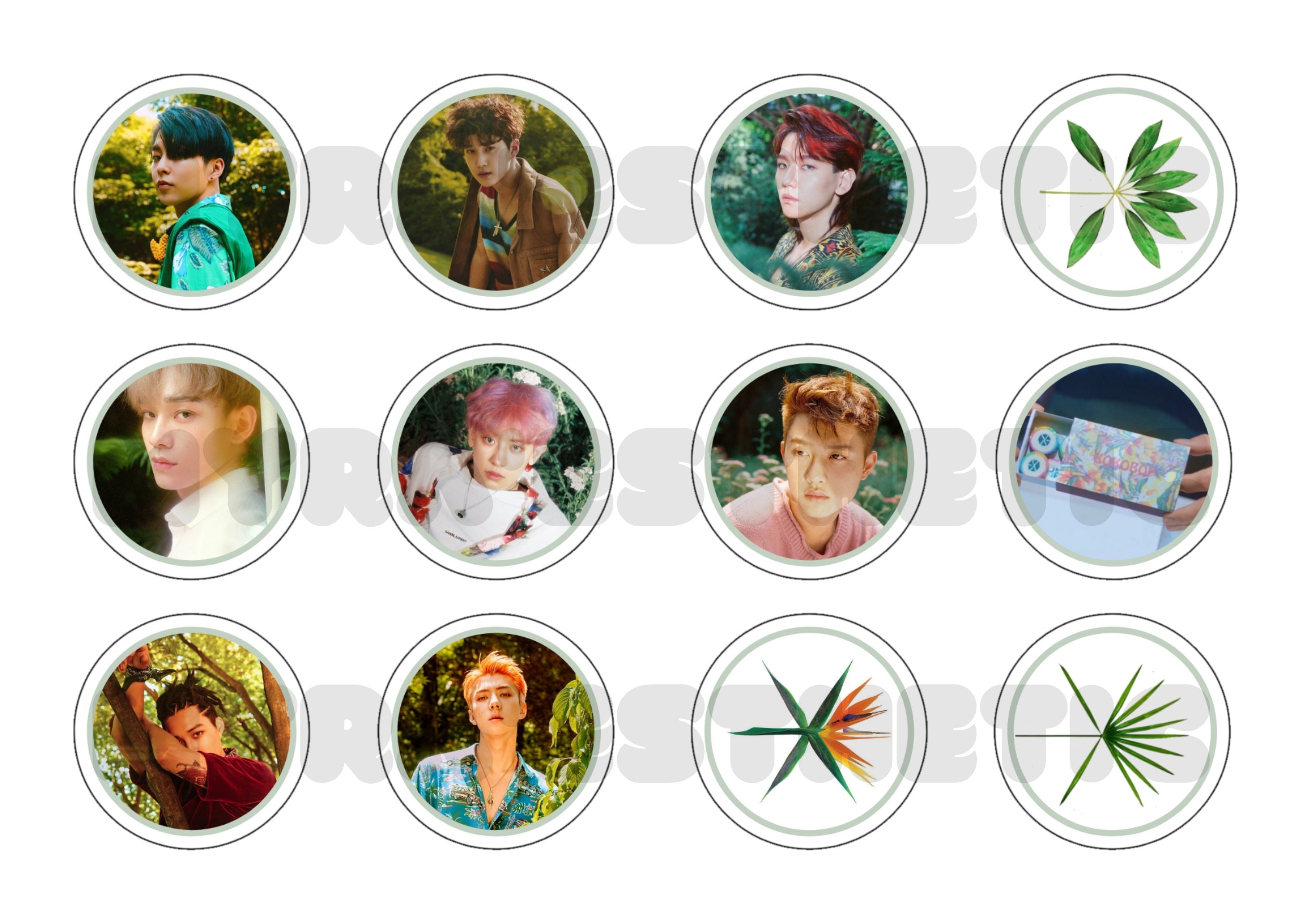 printable exo cupcake topper exo sticker exo cake topper etsy