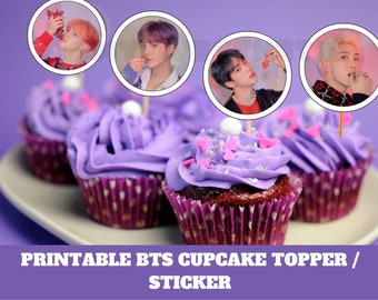 Décorations de cupcakes BTS imprimables : décoration de fête d'anniversaire (PNG, PDF)