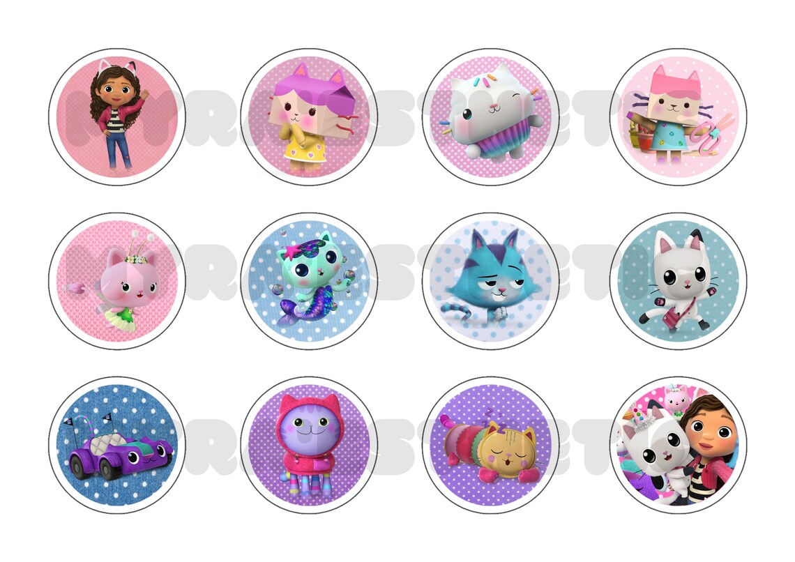 Printable Gabby Dollhouse Cupcake Topper, Gabby Dollhouse Sticker ...