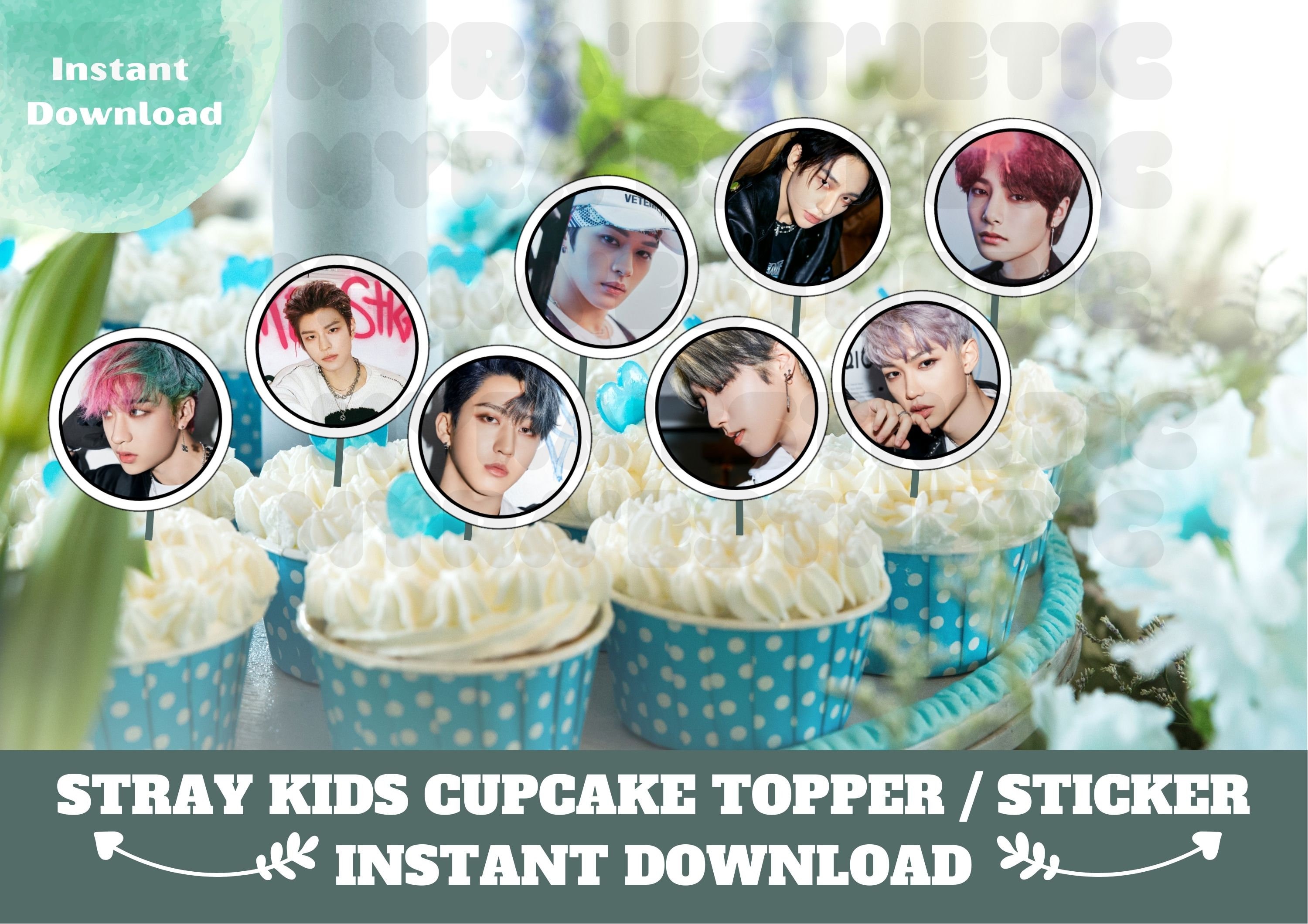 printable stray kids cupcake topper stray kids sticker stray etsy india