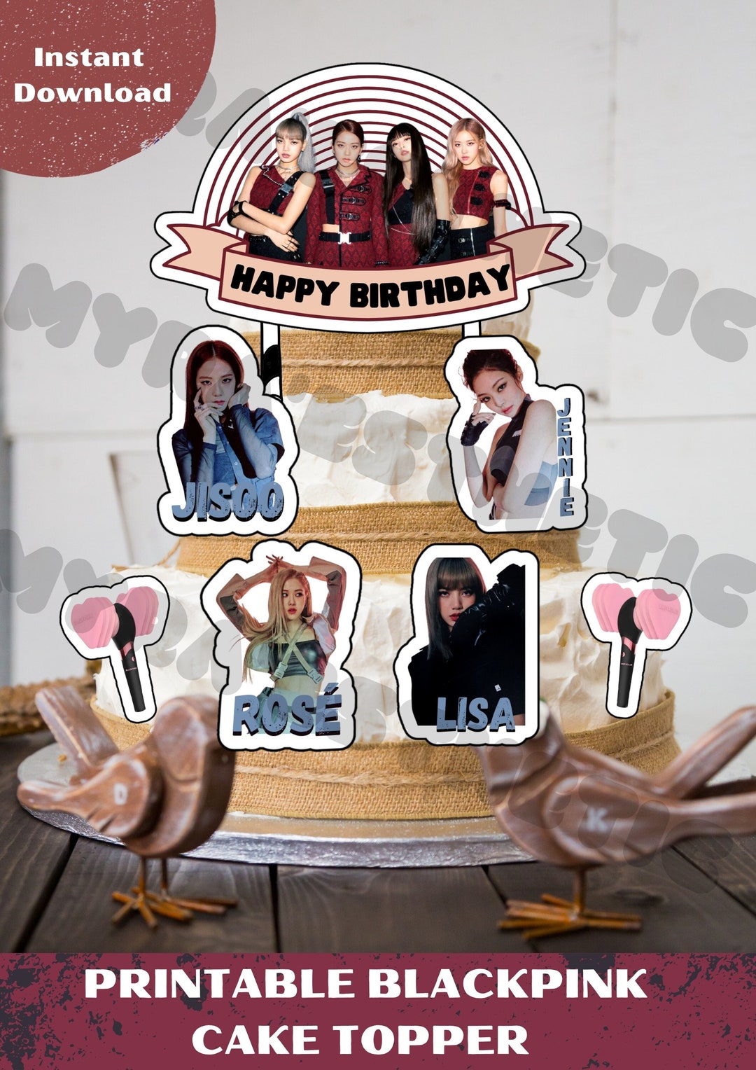 Printable Blackpink Cake Topper, Blackpink Sticker, Blackpink Cupcake ...