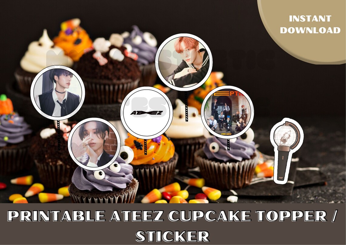 Printable Ateez Cupcake Topper Ateez Sticker Ateez Cake | Etsy
