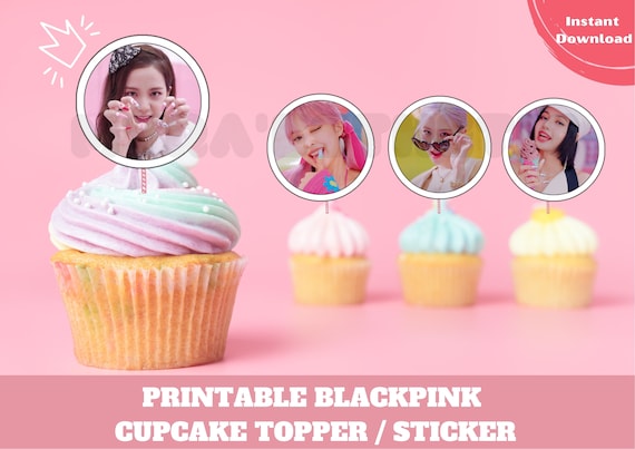 printable blackpink cupcake topper blackpink sticker etsy canada