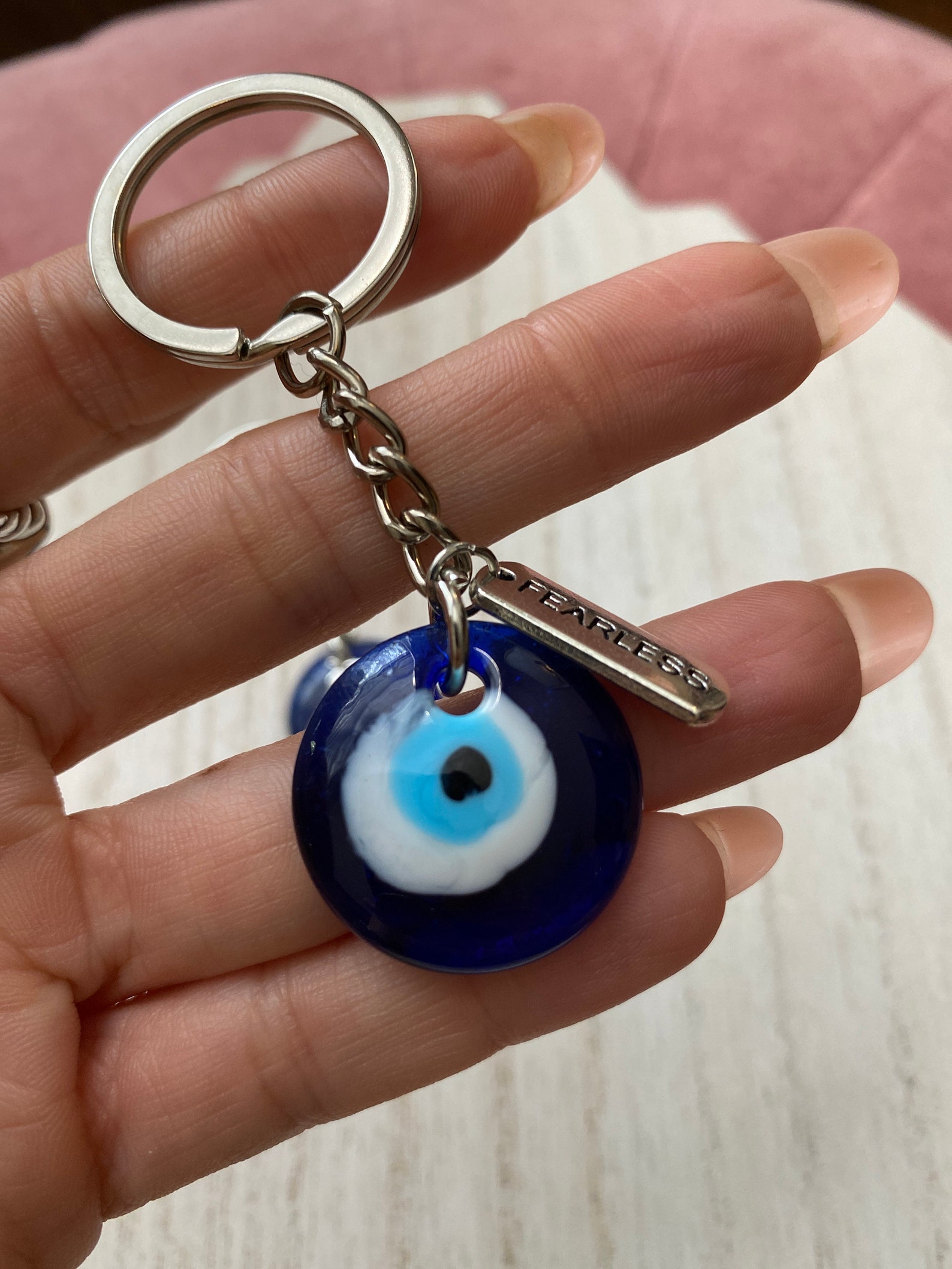 Evil Eye Key Chain fearless - Etsy
