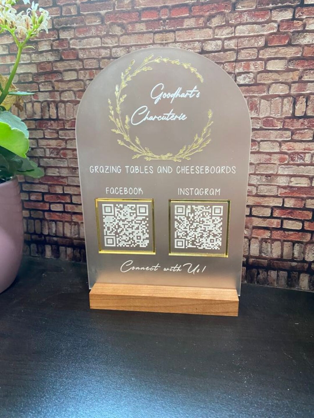 Acrylic QR Code Business Sign, Social Media Sign, Personalized QR Code ...