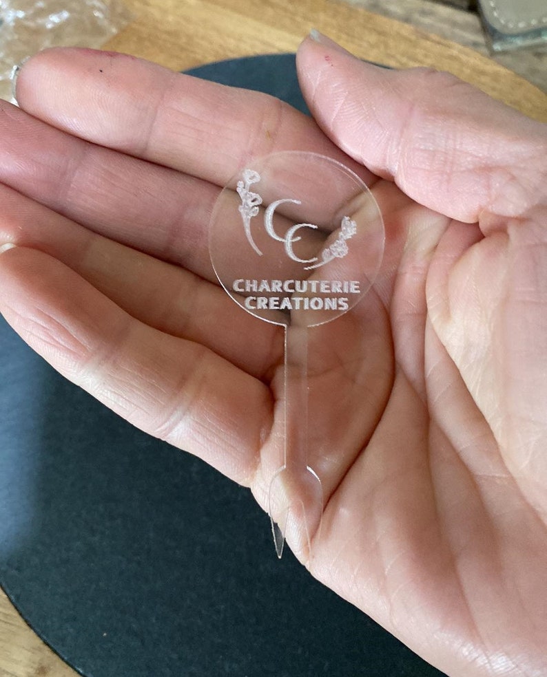 Personalized Clear Acrylic Food Picks, Custom Engraved Cheese Markers ...