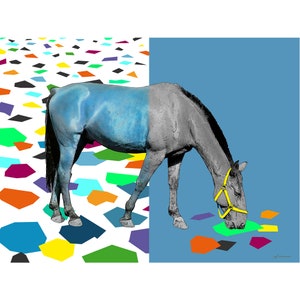 Elegant Horse Digital Art, Horse Art Print on Canvas, Original Art Print, Farmhouse Wall Art, 90 x 120 cm, Easy to Hang
