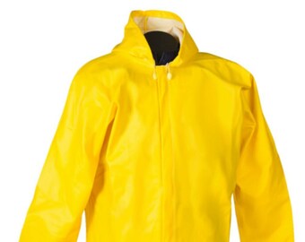 Impermeable tipo chaqueta con cremallera amarilla