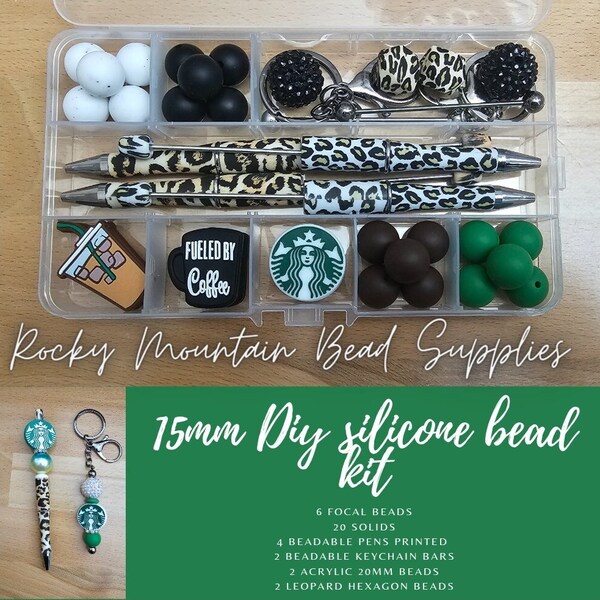 Coffee girl bead kit- DIY silicone bead kit- bulk beads- specialty bead mix