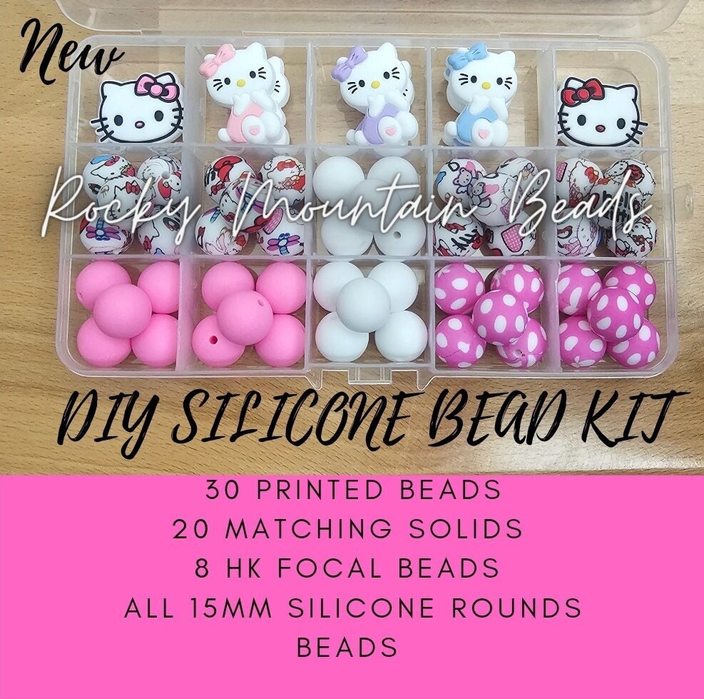 50 or 100 BULK Round Silicone Beads, Pink Rainbow Silicone Beads, Bulk Silicone  Beads, Wholesale Silicone Beads, Silicone Beads 