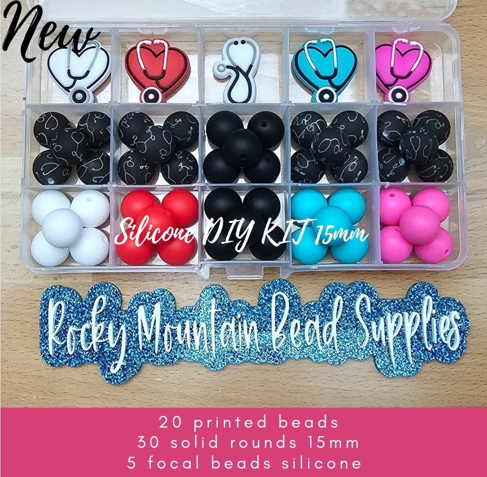 Medical DIY Silicone Bead Kit Bulk Beads Specialty Bead Mix 