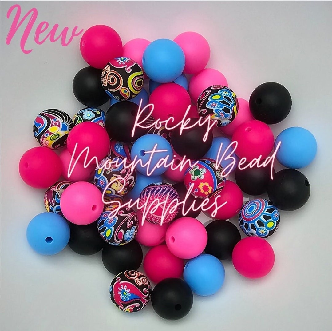 15mm Paisley BRIGHT Silicone Bead Mix Bulk Silicone Beads Wholesale Etsy
