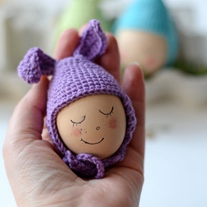 Easter egg bunny hat crochet, Decorating your house for Easter Sunday, Spring season with Easter ornamentation, holiday table