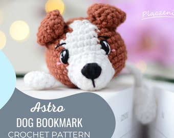 Crochet pattern - Polish/English/German - PDF - Doggie crochet bookmark pattern, amigurumi lovers, make your crochet book holder