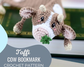 Crochet pattern - Polish/English - PDF - Cow crochet bookmark, amigurumi design