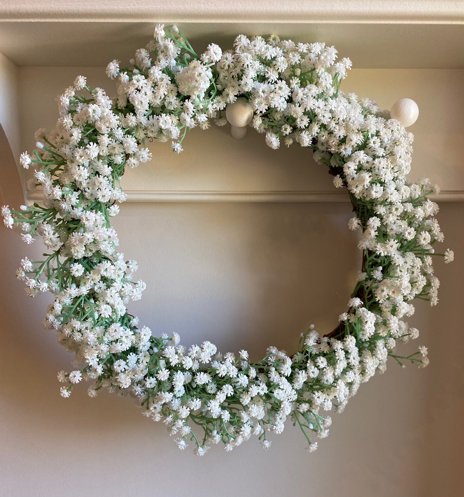 Gypsophila Babys Breath Wreath / White Flower Wreath / | Etsy