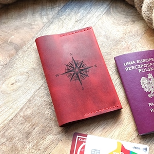 Porta pasaporte personalizado, funda de cuero para pasaporte, billetera personalizada con monograma grabado, estuche para pasaporte, regalo de viaje, accesorios de viaje