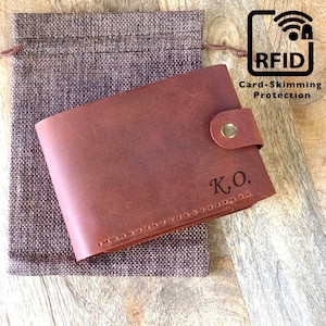 Carteira tripla masculina de couro personalizada com RFID e 11 compartimentos para cartão, compartimento para notas, 2 compartimentos para identidade ou foto e bolso para moedas com zíper