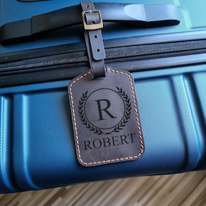 Personalized Leather Luggage Tags Сustom Bag Tag Monogrammed Luggage Tags Luggage Labels Leather Luggage Tag Loops Customized Luggage Tags