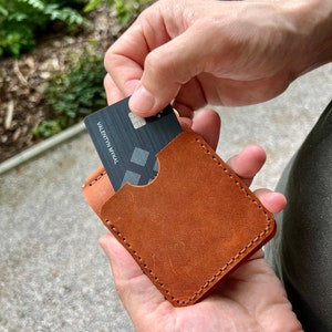 Leather Money Clip Wallet. Mens Wallet with Money Clip. Slim Wallet for Men. Minimalist Front Pocket Card Wallet. Groomsmen Money Clip