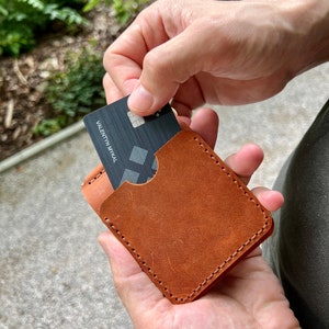 Carteira com clipe de dinheiro. Carteira leve. Carteira de couro masculina. Carteira de bolso frontal minimalista. Carteira Slim para Cartão de Crédito. Clipe de dinheiro personalizado