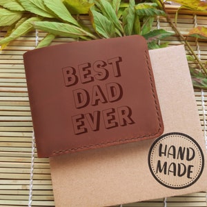Monedero de hombre personalizado. Cartera de cuero del Día del Padre. Cartera de bolsillo frontal para hombres. Gracias papá Wallet. Regalo de papá por primera vez. Regalo de padrastro