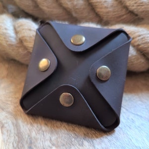 Bolsa de monedas de cuero personalizada. Monedero de cuero. Organizador de monedas de cuero. Monedero de cuero. Monedero de cuero. Caja de monedas pequeña