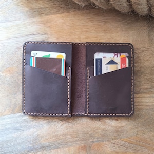 Cartera de cuero delgada personalizada para hombre, billetera minimalista, billetera personalizada para hombre, billetera delgada para tarjetas, billetera delgada para tarjetas de efectivo.