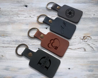 Car Accessories for Women for Men for Teens Personalized Leather Keychain Custom Engraved Car Logo Initial Name Key Ring Drive Safe Key Fob