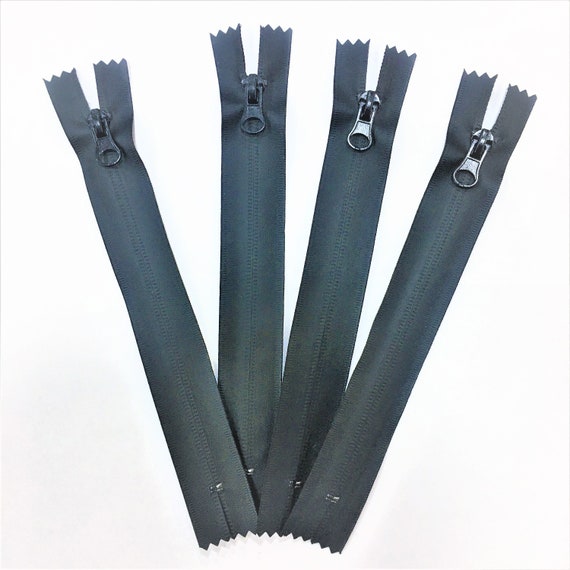 Reverse Coil Matte Black WaterResistant Zipper Chain by the piece