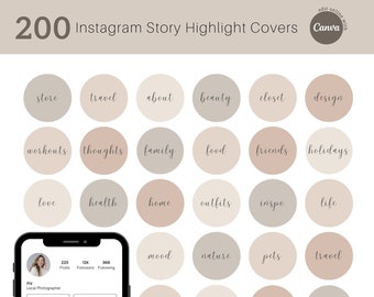 Editable Instagram Highlight Covers Calligraphy Text Instagram Story Icons for Social Media Customizable