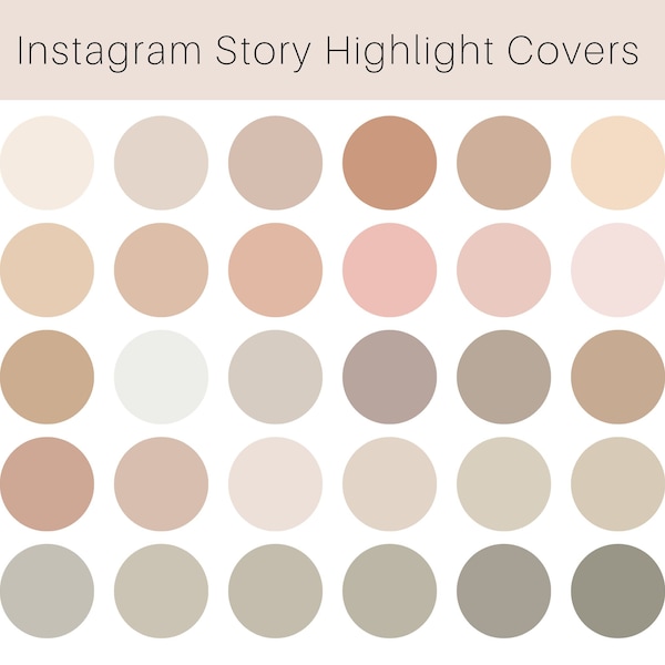 Instagram Story Highlight Covers Neutral Aesthetic Icons for Social Media Pastel Tones