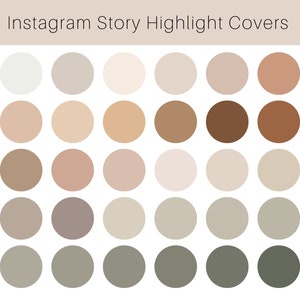 Instagram Story Highlight Covers Neutral Aesthetic Icons for Social Media Earthy Tones