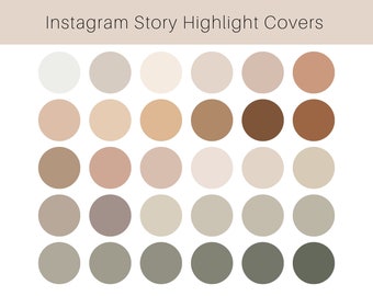 Instagram Story Highlight Covers Neutral Aesthetic Icons for Social Media Earthy Tones