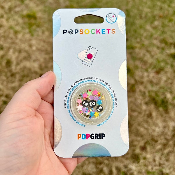 PopSocket™ PopGrip Phone Grip Swappable Top | Dust Fire Soot Ball Fuzzy Spirit Monster | Star Candy Halloween Cute Kawaii Chibi | Kids