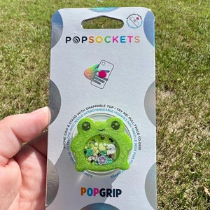 PopSocket™ PopGrip Phone Grip BABY FROG Shaker| Swappable Top Glitter IPhone Samsung Galaxy | Kawaii Cute Mushroom | butterfly | Gift