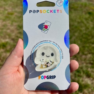 PopSocket™ Pop Grip GLOWING GHOSTY FRIEND Phone Grip | Friendly Ghost Spooky Glow In The Dark Casper | Cute Kawaii Haunt Spooky Grave Gift