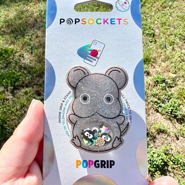 PopSocket™ PopGrip BABY RAT | Spirit Mouse Dust Fire Soot Star Shaker Phone Grip Swappable Top | Glitter IPhone Accessory Stand | Cute Gift