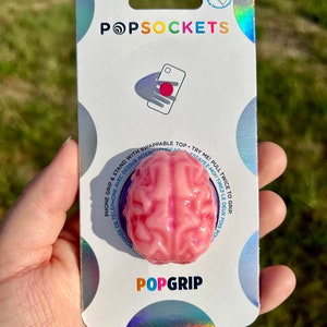 PopSocket™ PopGrip BRAINIAC Swappable Phone Grip | Anatomical Zombie Dead Big BRAIN 3D | Gothic Spooky Cute | Gift For School Sculpture Gore