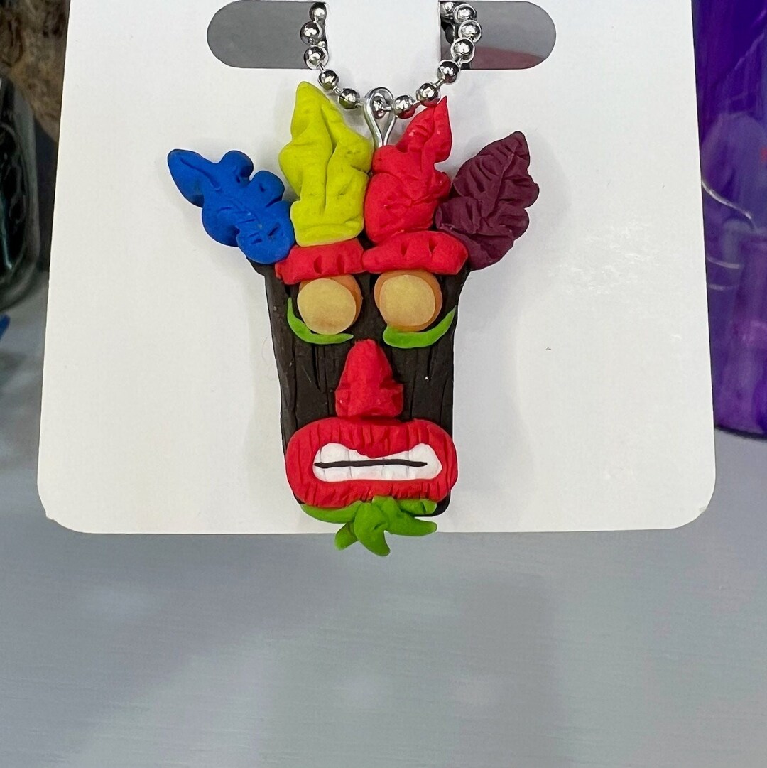 Crash Bandicoot Keychain aku Aku Mask Etsy