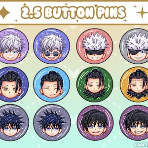 JJK | Sorcerer | Cursed Spirit | Button Pins | Anime | Japanese | Brooch Pin Badge | Gifts | Cute | Kawaii | Games | Characters | Manga
