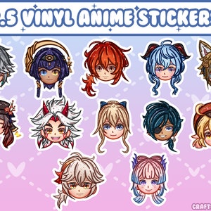 Gen shin Impact | HoYo | Vinyl | Die Cut Glossy Stickers | Journal | Planner | Scrapbook | Decor | Gifts | Cute | Kawaii | Games