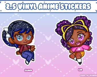Chibi Girl Vinyl Stickers | Glossy Die Cut, Original Art