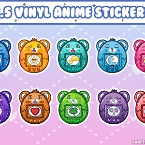 Troetelbeertjes | Tamagotchi | Vinyl | Gestanste glanzende stickers | Dagboek | Planner | Plakboek | Decoratie | Cadeaus | Schattig | Kawaii