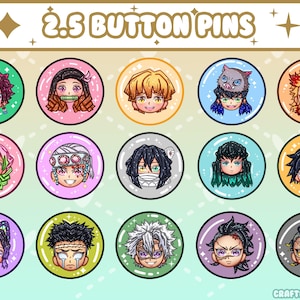 Anime-knopspelden Oni Slayer | Glanzende metalen broche