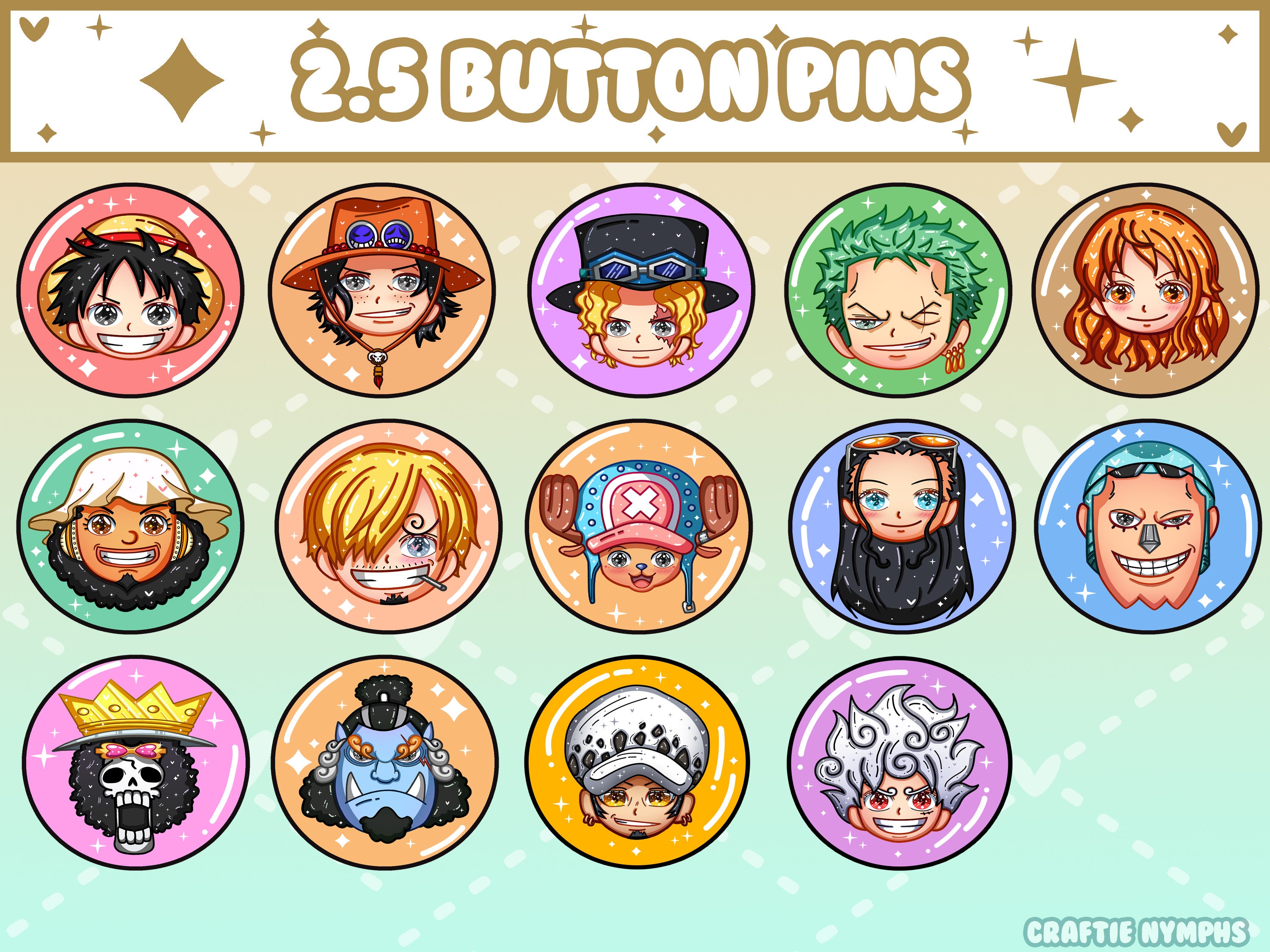 Piece One | Button Pins | Anime | Brooch Pin Badge | Straw Hat