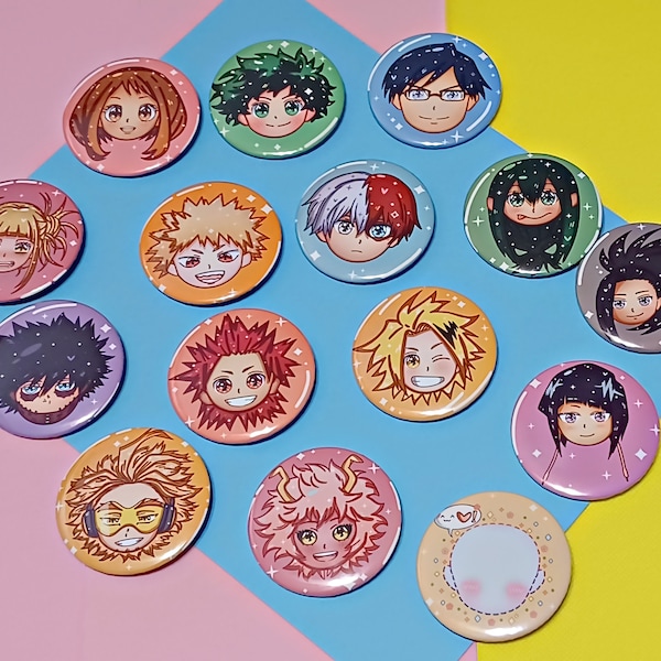 MHA | | Button Pins | Anime | Japanese | Brooch Pin Badge | Gifts | Cute | Kawaii | Games | UA | Chibi | BNHA | Manga | mva