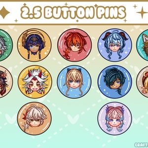 Gen shin Impact | HoYo | Button Pins | Anime | Japanese | Brooch Pin Badge |  Gifts | Cute | Kawaii | Games | miHoYo | HoYoVerse