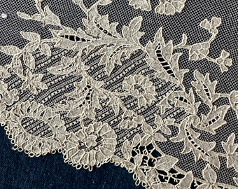 Antique Hand Made Carrickmacross Lace by the Yard